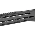 STRIKE GRIDLOK LITE 11-inch RAIL BLACK, angled side view with top rail and elongated slots