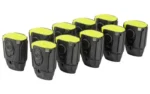 TASER CARTRIDGE 10-PACK PULSE/BLT 2, ten black cartridges with bright yellow tops