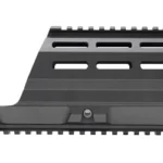 STRIKE LONG HNDGRD FOR FN PS90 CHASS black handguard in side view with top rail and vent slots