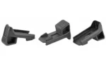 MAGPOD 3PK FOR GEN2 PMAGS BLACK three black magazine supports shown from angled views