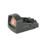 Shield Sights RMS2 black mini sight in front three-quarter view with red-tinted lens