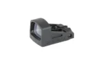 Shield Sights SHLDS SMS2 POLY 8MOA MINI SGHT BLK, black angled front view with clear lens