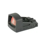 Shield Sights SHLDS SMS2, black front-left view with red-tinted lens and low-profile housing