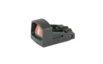 Shield Sights SHLDS SMS2, black front-left view with red-tinted lens and low-profile housing