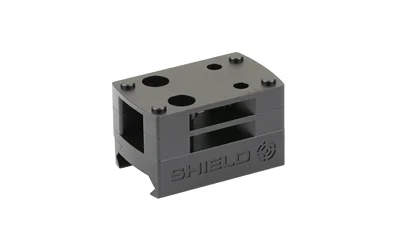 primary-13866 Shield Sights SHLDS PIC/WV mount with triple height spacers ALM, black stacked mount in angled view