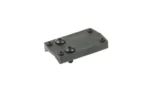 Shield Sights SHLDS LP MOUNT FOR CZ SHADOW black mounting plate, angled top view with posts