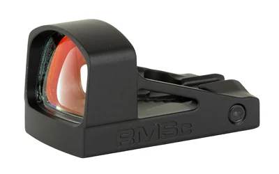 Shield Sights SHLDS RMSC GLS ED RFX MINI SGHT 4MOA black reflex sight, left-front view with red lens