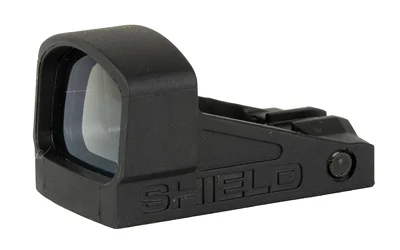 Shield Sights SHLDS SMSC POLY ED MINI SIGHT black open sight, front-left view with clear lens
