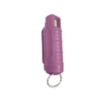 PS Products Blue Heat pepper spray, pink canister with key ring in front view
