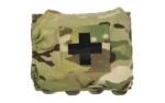Eagle Med Pouch 500D Belt IFAK Multicam, front view with black cross patch