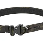 Eagle Oper Gun Belt Cobra Multicam Black, open top view with silver buckle