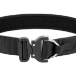 Eagle Oper Gun Belt Cobra black, open top view with silver buckle