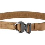 EAGLE OPER GUN BELT CBRA coyote brown padded belt, front view with quick-release buckle