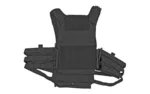 Grey Ghost Gear GGG SMC PLATE CARRIER BLK, black front view with shoulder straps and side panels