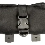 Grey Ghost Gear GGG ROLL UP DUMP POUCH, black front view with buckle strap and belt mounts