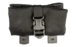 Grey Ghost Gear GGG ROLL UP DUMP POUCH, black front view with buckle strap and belt mounts