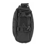 Grey Ghost Gear GGG Slim Medical Pouch Black, front view with webbing, buckles and cord pulls