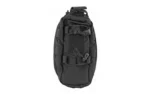 Grey Ghost Gear GGG Slim Medical Pouch Black, front view with webbing, buckles and cord pulls