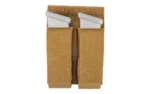 Grey Ghost Gear GGG Double Pistol Mag Pouch, coyote front view with two magazines