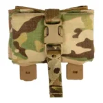 Grey Ghost Gear GGG Roll Up Dump Pouch, Multicam front view folded with buckle and straps