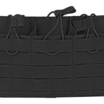Grey Ghost Gear GGG COMP TRIPLE MAG PANEL 5.56 BLK, black front view with three elastic pouches