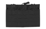 Grey Ghost Gear GGG COMP TRIPLE MAG PANEL 5.56 BLK, black front view with three elastic pouches
