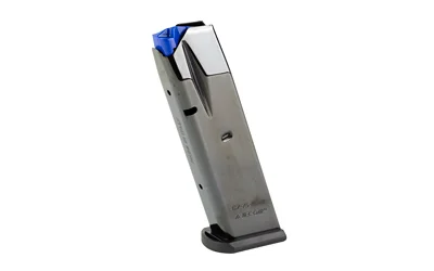 CZ MAGAZINE CZ 75 FULL SIZE 9MM 10RD silver metal magazine angled upright with black base