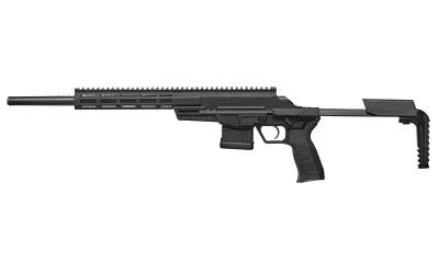 CZ CZ 600 Trail black rifle with pistol grip, rail and adjustable stock, right-side view