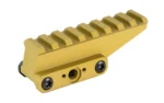UNITY FAST ABSOLUTE RISER FDE, tan angled side view with raised rail and mounting screws