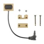 UNITY ModButton Lite Crane Laser FDE switch and cable with mounting hardware, top view