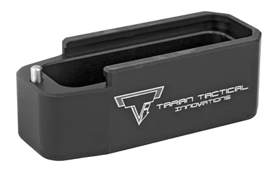 primary-14351 Taran Tactical Innovation TTI PMAG BP 223 +5 FBLK black magazine base pad, angled top view