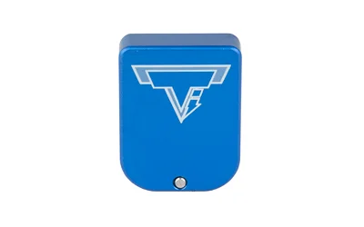 primary-14357 Taran Tactical Innovation TTI BP FITS 2011 9/38 4MM +2 BLUE, front view with white logo and screw