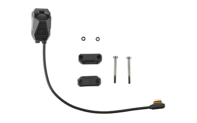 UNITY AXON SL LINK black switch and cable, top view with mounting plates, screws and washers