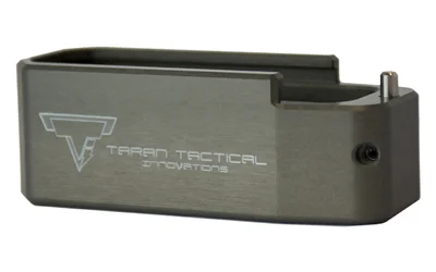 primary-14417 Taran Tactical Innovation TTI PMAG BP 223 +5 TIGRY, gray-green magazine base pad, side view
