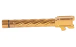 SHADOW 5" BRL DR THREADED- BRN gold-tone spiral-fluted barrel, side view