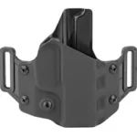 Crucial OWB for SIG P365 RH black holster, front view with dual belt loops and visible screws
