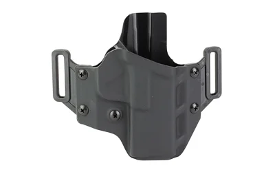 Crucial RH OWB Springfield Hellcat Pro black holster, front view with dual belt loops