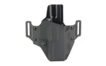 Crucial OWB FN 509/510/545 RH black holster, front view with dual belt loops and screws