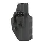 Crucial IWB FN 509/510/545 ambi black holster, rear view with belt clip and screws