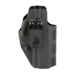 Crucial Ambi Covert IWB HK VP9 black holster, rear view with belt clip and screws