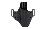 CRUCIAL OWB FOR GLOCK 17 black holster, front view with two belt loops and molded shell