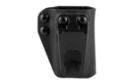 CRUCIAL MAG POUCH SIG SAUER P320 MAG black pouch, front view with belt clip and screws
