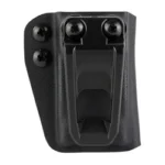 CRUCIAL MAG FOR GLK 43X/TAURUS MAG black pouch, front view with belt clip and screws