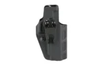 CRUCIAL IWB SPGFD PRODIGY AMBI BLK black holster, rear view with belt clip and screws