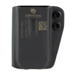 CRUCIAL COVERT MAG PCH 2011 AMBI BLK black magazine pouch, rear view with two screws