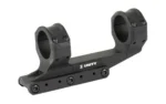 Unity REKE Scope Mount 30MM, black, angled side view with dual rings and mounting screws