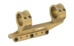 Unity REKE Scope Mount 30MM, FDE, angled side view with dual rings and mounting screws