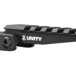 UNITY FAST THERMAL RISER BLACK, black angled view with top rail slots and two side screws