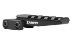 UNITY FAST THERMAL RISER BLACK, black angled view with top rail slots and two side screws