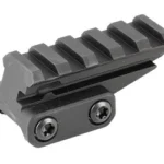 UNITY FAST ACCESSORY RISER BLACK, black angled view with top rail slots and two side screws